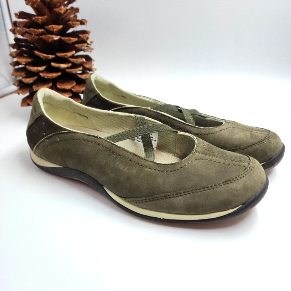 LL Bean Size 8.5 Womens Shoes Brown Mary Jane Slip On Sporty Like New
